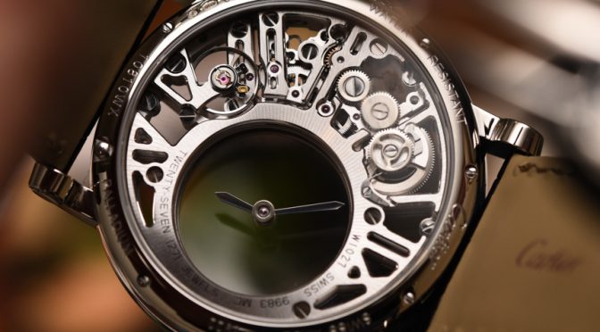 Cartier Rotonde De Cartier Mysterious Hour Skeleton Leather Strap Copy Watches For Sale