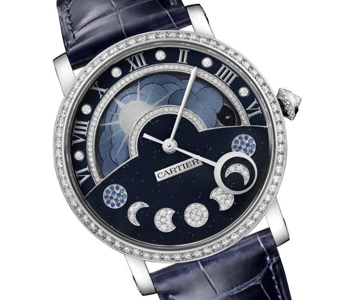 The blue dials fake watches have moon phases.