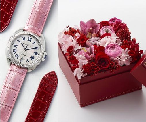 UK Pink Alligator Leather Straps Copy Clé De Cartier Watches For Females