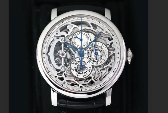 The male copy watches have hollowed dials.